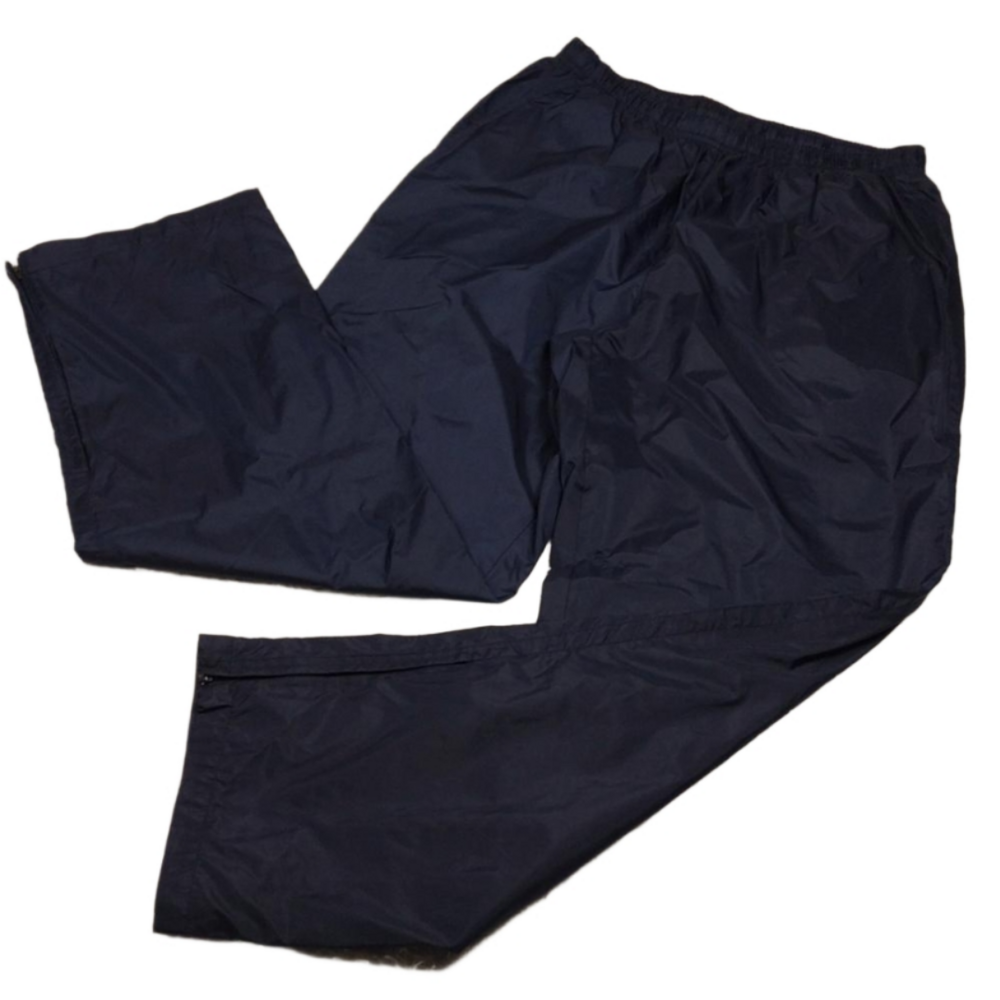 Nike Navy Blue High Rise Elastic Waistband Pull On Straight Leg Nylon Track Pant